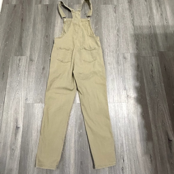 Women’s Olive Beige Overalls Jumpsuit - Casual Utility Style size XS - Picture 6 of 6